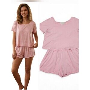 Vintage Victoria's Secret Gold Label 2 PC Cotton PJ Shorts Set in Pink Size Med